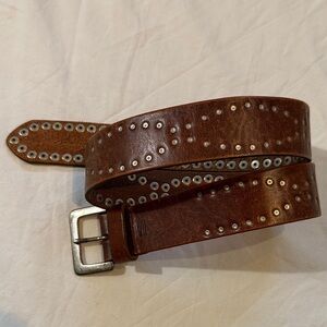 Polo Jeans Co by Ralph Lauren Vintage Brown Leather Belt with Silver Buckle